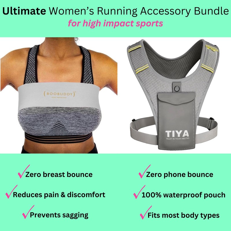 TIYA Women's Running Vest + Boobuddy Breast Support Band -