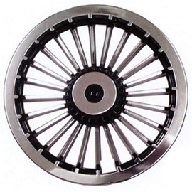 8" Turbine Black/Silver Golf Cart Hub Caps - Each