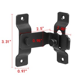 Wocoe Matte Black 90° Sliding Door Latch, Premium Stainless Steel Security Lock, Versatile Right Angle Door Buckle, Sliding Door Antique Lock Gate Latch Wine Cabinet Closet Door Latch