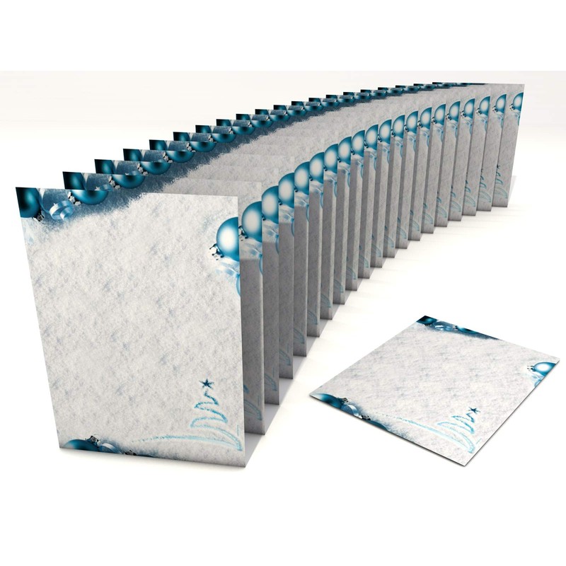 Christmas Letter Paper with Footprints in the Snow 50 Blatt