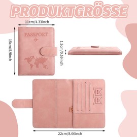Camptrip Pack of 2 Passport Covers, Portable Vaccination Certificate Cover, Passport Organiser with RFID Shield, Passport Cover for Bank Cards, Credit Cards, Passports, Travel Documents, Wallet