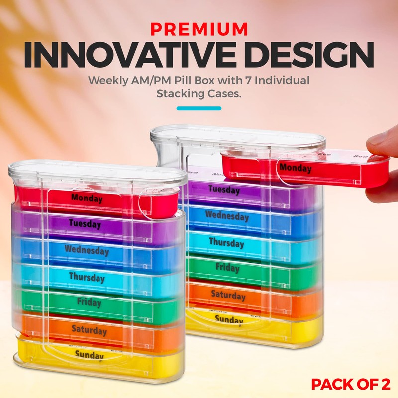 MEDca Weekly Pill Organiser, Four Times a Day, Pack of