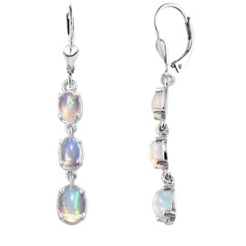 Shop LC Opal Earrings for Women 925 Sterling Silver Long Drop Dangle Earrings for Women Gemstone Opal Jewelry Christmas Gifts for Women