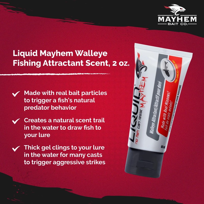 Mayhem Bait Co. Liquid Mayhem Fish Attractant, Bait Scent with