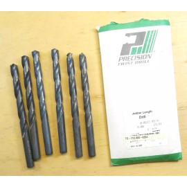 Precision Twist Drill HSS Black Steam Oxide Bit 23/64" Dia 5 1/8" Length 6 Count