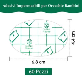 60 Pieces Waterproof Kids Ear Stickers Transparent Ultra Thin Protection from Shower and Swimming Disposable Earmuffs for Surfing Snorkeling