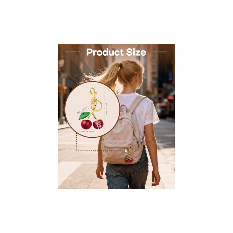 Adorable Cherry Keychain Bag Charm for Women