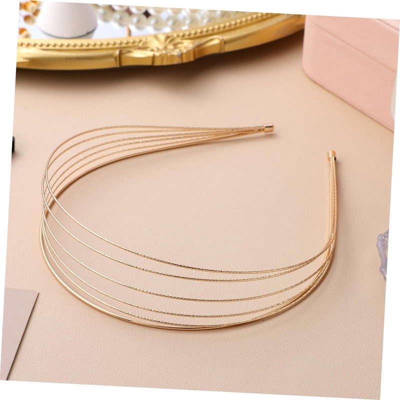 PACKOVE 3Pcs Thin Metal Wire Headband for Women Stylish Multi