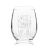Veracco Savage Classy Bougie Ratchet Stemless Wine Glass Funny BirthdayGift