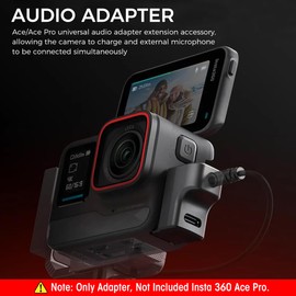 ZORBES Adaptador de Audio para Insta360 Ace/Ace Pro, con Puertos Tipo-C y 3.5mm, 2 en 1 Adaptador de Micrófono y Carga, Accesorios para Cámaras de Acción
