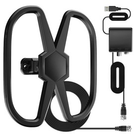 TV Antenna -2024 Upgraded Digital Antenna Up to 1100 Miles, 360° Reception Indoor Outdoor Antenna Support 8K 4K 1080p and All Older TV's -Signal Booster - 36FT Thick Coaxial Cable
