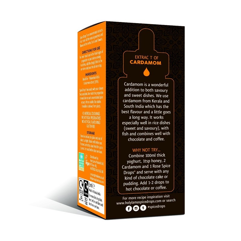 Holy Lama Spice Drops Cardamom Extract - Great Taste Award.