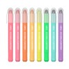 Feela 固形蛍光マーカー 蛍光ペン 8色 繰り出し式 ゲルインク 教科書/ノード/新聞/手帳にマーキング 色塗り 子供用 勉強