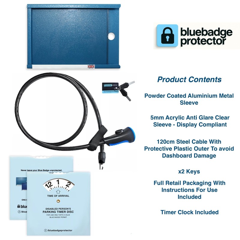 Anti Theft Disabled Blue Badge Holder Lock Security Device for