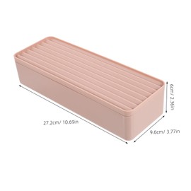 LALAFINA Cable Case Cord Organizer Box Portable Multi Compartment Data Cable Storage for Home Office Durable Design with Cover for Wires Chargers Pink Color