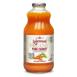 Lakewood Organic PURE Carrot Juice, 32 Fl Oz (Pack of 6)