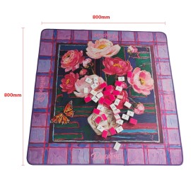 Hot Selling Anti Slip Quiet Mahjong Pad Table Mat Durable Rubber Backed Mat Mahjong for Mahjong Games Home EntertainmentColor: 14-Purple