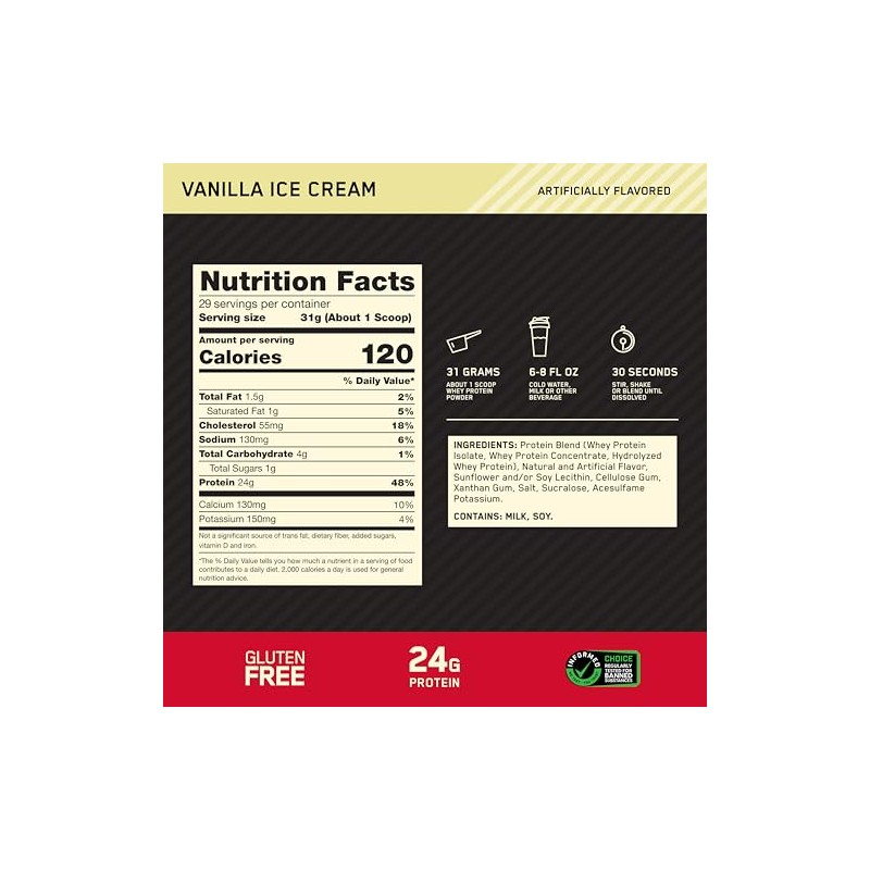 OPTIMUM NUTRITION ON Gold Standard Isolated Blend 100% Whey Proteína