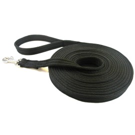 Horse Lunge Line/Large Dog Training Walking Lead Leash 25mm Padded Air Webbing Strong Very Soft Durable (20ft, 6 Metres) (Black)
