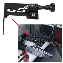 KSTE Camera Mount, L Bracket Motorcycle Front Left Camera Mount for R1200GS LC R1200GS LC, ADV for GoPro (Black and Splitter)
