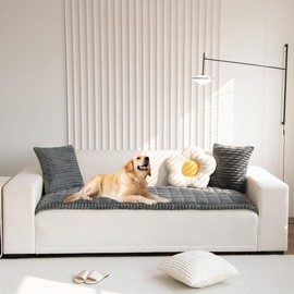 Gumfolk Non Slip Fuzzy Pet Couch Covers for Sofa, Washable Couch Cushion Covers for Large Dogs