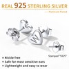 ChicSilver 925 Sterling Silver Heart Initial Stud Earrings for Women,