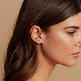 EVER FAITH 925 Sterling Silver Good Luck Vintage Irish Circle Triangle Celtic Knot Stud Earrings Birthday/Anniversary Jewelry Gift for Women Mom Wife