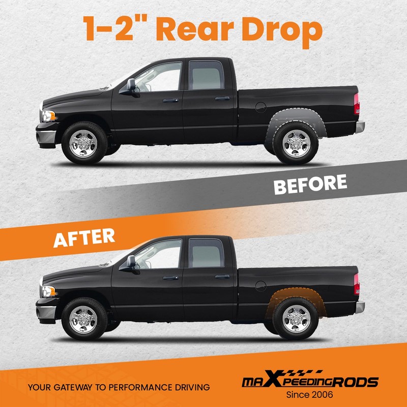 maXpeedingrods 1"-2" Drop Lowering Shackles Leveling Kit For Dodge Ram