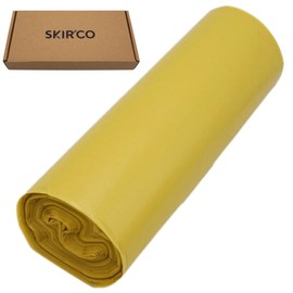 SKIR'CO Pack of 10 Bin Liners 60 Litres Yellow Bin Bags 60 x 72 cm