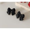 Artist Bow Tie Ribbon Stud Earrings for Women Red Black