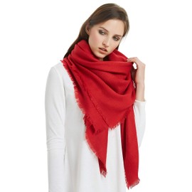 VIVIAN & VINCENT Women's Soft Fall Winter Blanket Scarf Shawls and Wraps for Evening Dress Bridesmaid Wedding Bridal Red