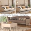 PBUY 8 Inch Unfinished Rubberwood Furniture Legs Set of 4