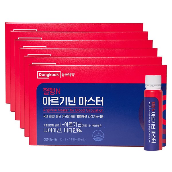 Dongkook Pharmaceutical [On-sale] [Headquarters direct management] [Korea’s first Ministry of Food and Drug Safety certification] Blood N Arginine Master x6 box / 동국제약 [온세일][본사직영][국내최초 식약처인증]혈행N 아르기닌 마스터x6박스