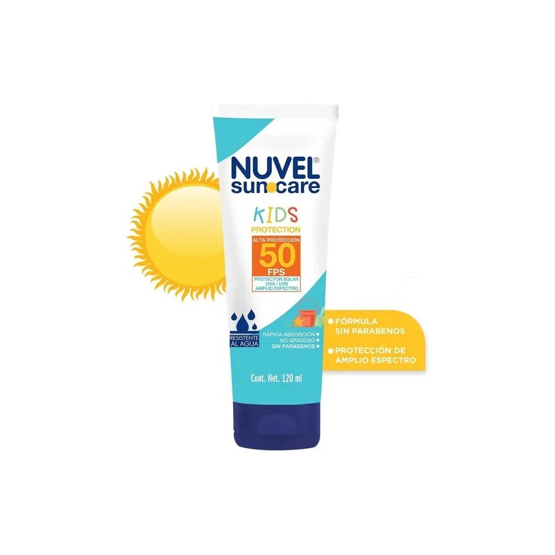 2 Protectores Solares 50 Fps Nuvel Suncare Kids 120 Ml