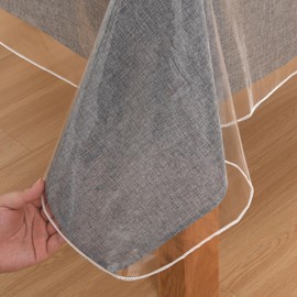 XWZO Tischdecke Transparent Wasserdicht Abwaschbar 0.1mm Tischfolie PVC Tischtuch Folie Durchsichtig für Küche Outdoor Fettdicht Tischschutz rechteckig 137 x 137cm