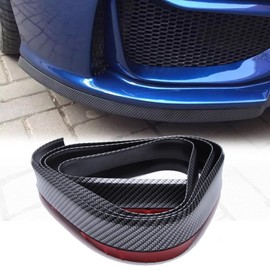 JMTBNO Universal Front Spoiler Lip, 2.5 m Rubber Tuning Bumper Sticker, Front Bumper Protection Protector Lip Splitter Spoiler Carbon Fibre for Car Truck SUV