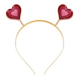 boderier Glitter Heart Headband Valentine’s Day Costume Party Head Bopper Hair Barrette Hair Accessory for Women Multi Color
