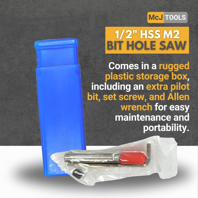 McJ Tools 1/2 Inch HSS M2 Drill Bit Hole Saw