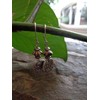 ♥ Floral robust disc and mottled wood ♥ Small earrings