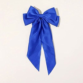 Duories Large Hair Clip, 40 cm Long Elegant Fabric Hair Bows Clip Hairpin Bow, Women's Hair Clips Hair Accessories for Women Girls Thick Hair Thin Hair, Blue