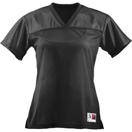 Augusta Sportswear Women's Junior Fit Replica Football Tee, Black, Large