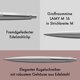 Lamy 2000 Mechanical Pencil 102 – Pencil with a Silver Stainless Steel Casing and Eraser Tip