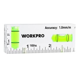 WORKPRO Small Level, 3 Inch Mini Level Tool, Magnetic Level with 2 Different Bubbles 90°/180°, Shatterproof Cross Check Bubble Level, Pocket Level for Picture Hanging Tool