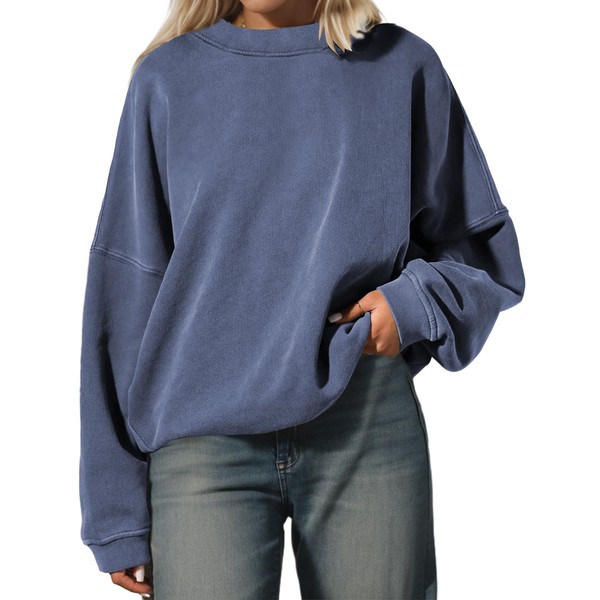 MSBESYOR Women’s Oversized Sweatshirt Crewneck Pullover Top Casual Drop Shoulder