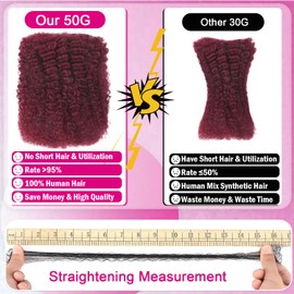 Afro Kinkys Bulk Human Hair For Braiding 14 inch Highlight 4/27 Afro Kinky Curly 100% Real Human Hair Bulk for Dreadlocks Mini Twist Crochet Braids Hair Extensions 50g/pack
