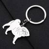 DOWAY Stainless Steel Cute Pug Keyring Rings Car Accessories Charms