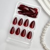 Red Press on Nails Short Square Fake Nails with Designs