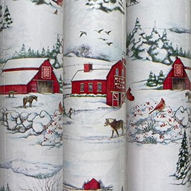 My Elixir of Life 1 Roll Snowed In on the Farm Christmas Gift wrapping Paper Large 100 sq ft