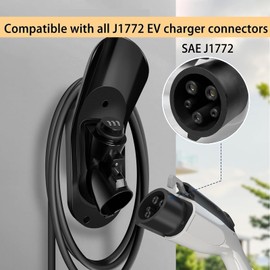 Maizengauto Upgraded for Charger Nozzle Holster Dock with Anti-Theft Password Lock - Secure Wall Mount Dock for Electric Vehicle Charging Cable Holder,Black