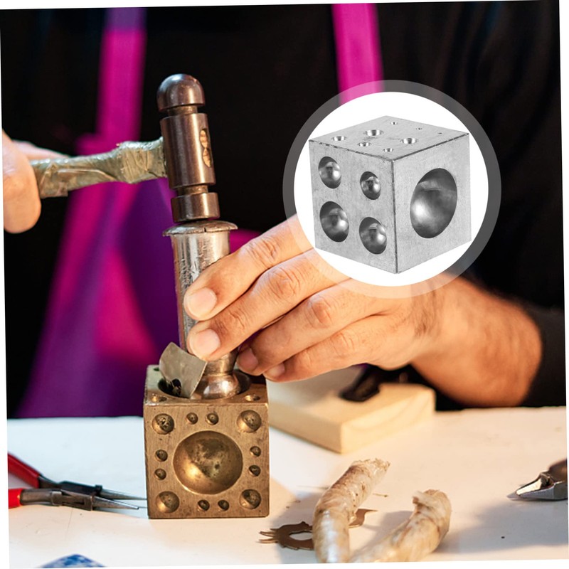 TEHAUX 18holes Metal Jewelry Doming Punch Tool for Gold Silver